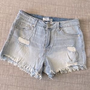Distressed Denim Shorts 90s Style High Rise